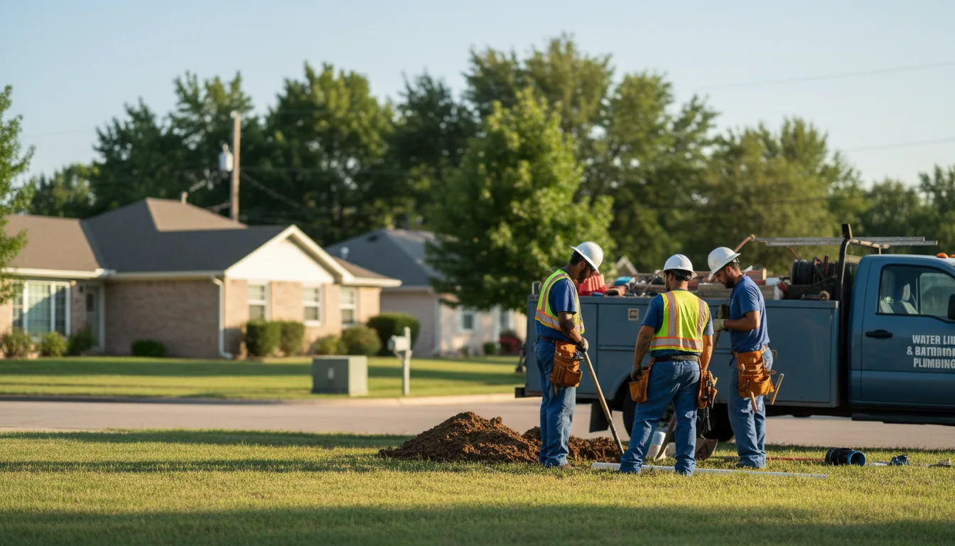 Residential water line and bathroom plumbing service in Rudy, AR